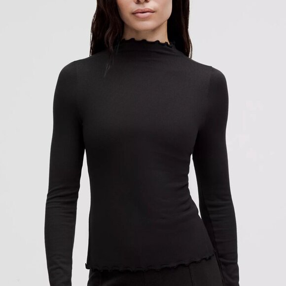 Lululemon Hold Tight Lettuce Turtleneck Black 0 - Picture 1 of 2